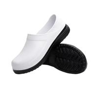 Scarpe Lavoro Cucina, Scarpe da Cucina Comode E Antiscivolo Resistenti All'olio Taglie Forti per Uomo da Cucina, Stivali Lavoro Ideali per Ristoranti Impermeabili alla Moda, per Cucina(White,44 EU)