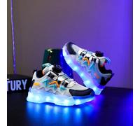 Scarpe LED ricaricabili USB a 7 colori, scarpe con lacci luminosi per bambini piccoli, bambini medi, bambini grandi, ragazzi, ragazze, genitori e figli, studenti, bambini, scarpe sportive lampeggianti