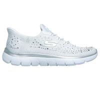 Scarpe lifestyle skechers slip ins summits brilliant shine bianche da donna