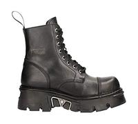 Scarpe M-NEWMILI083-S19 Stile Militare Biker in Vera Pelle