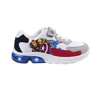 Scarpe Marvel - Design Tricolore - 30 - Chiusura a Strappo e con Elastici - Scarpe Sportive per Bambini - Suola Leggera in Eva e Luci - Prodotto Originale Ideato in Spagna