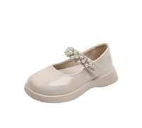 Scarpe Mary Jane Bambina Uniforme Strass Semplice Scarpe da Principessa Ragazze Lolita Dolce Principessa Casual Mocassini Scarpe da Scuola Taglia 26-36 (Beige,27,Bimbo (0-5 Anni))