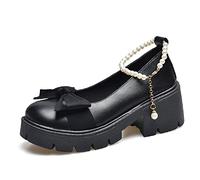 Scarpe Mary Jane da donna con plateau, tacco basso, in pelle verniciata, stile lolita/gotico, voluminose, da abbinare a un vestito, 39 EU