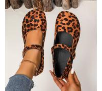 Scarpe Mary Jane da Donna, Eleganti, Casual, estive, da Donna, con Plateau Spesso, Eleganti, Tinta Unita, Tacco Spesso, comode, Versatili, Scarpe da Lavoro for la Scuola(Leopard Print,43)