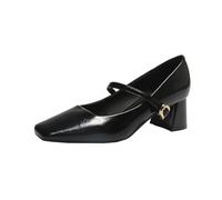 Scarpe Mary Jane da Donna, Scarpe da Ballo con Punta Quadrata, Scarpe da Donna Basse, Versatili ed Eleganti(Black,37EU)