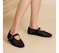 Scarpe Mary Jane piane e confortevoli danna con punta quadrata, adatte per il pendolarismo e il casual EUR36,EUR37,EUR38,EUR39,EUR40,EUR41Colore unico,Motivo strutturato