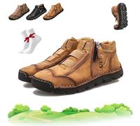 Scarpe Matufit da Uomo, Scarpe Ortopediche Matufit da Uomo, Scarpes Basse Slip-on Impermeabili, Antiscivolo, Leggere, con Cerniera Laterale e Supporto dell'Arco Plantare(Marrone,39 EU)