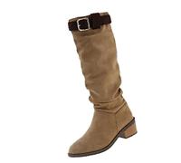 Scarpe medievali da donna, estive, da cowboy, da cowboy, stile retrò, con chiusura lampo, per le mezze stagioni, stivali vichinghi, per Halloween, cosplay, cachi, 35 EU