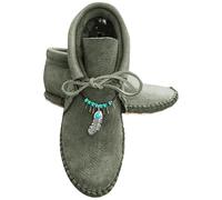 Scarpe medievali da donna in pelle PU vichinga, stivaletti corti, stivaletti alla caviglia, frange, stile retrò, stivali corti, scarpe basse, Halloween, cosplay, verde, 41 EU