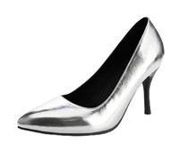 Scarpe Metallizzate Punta Aguzza Tacco a Spillo Eleganti Tacchi da Festa con Glitter Scarpe Eleganti di Moda per Festa Serale ed Evento Cocktail Tomaia in Microfibra,Argento,43 EU