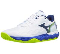 Scarpe Mizuno Wave Enforce Court Bianco/Blu/Giallo Uomo - TERRA BATTUTA