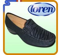 SCARPE MOCASSINI MAGNETICI LOREN NERO ZEBRATO PELLE CALZ. L PLANTARE ESTRAIBILE