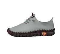 Scarpe Moda E Sport per Donne - Scarpe Da Passeggiata Donna Sneaker Alla Moda Scarpe Allacciatura Basket Slip Shoes Pelle Sneakers Casual Suola Spessa Scarpa Traspirante Shoe, grigio, 43 EU