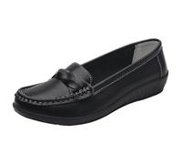 Scarpe morbide da donna in tessuto traspirante Go Walking Shoes Arch Support Mani Slip in Sneakers Donna Taglia 12 Scarpe Casual, Nero , 37 EU