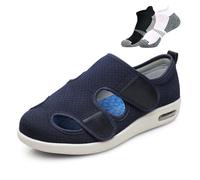 Scarpe morbide per diabetici, Leggere e con Supporto, comode Scarpe Larghe per Anziani(Blue,47 EU)