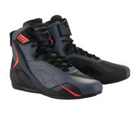 Alpinestars Faster 4, scarpe 11.5 US male Nero/Grigio Scuro/Rosso Fluo