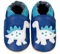 Scarpe Neonato Scarpine Primi Passi Morbida Pelle Scarpine Prima Infanzia Suola Scamosciata Carino Colorate Animali 0 a 24 Mesi(Blu Dinosauro, 18-24 Mesi)