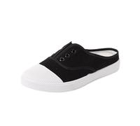 Scarpe nere da donna in rete, scarpe da ginnastica da donna per camminare, spiaggia, supporto per arco plantare, casual, eleganti, con cinturino elastico alla caviglia, espadrillas bohémien, sneaker
