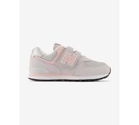 Scarpe New Balance 574 Core Hook & Loop grigio chiaro rosa bambini - 33