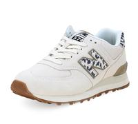 New Balance Donna 574 in Bianco/Grigio, Pelle Scamosciata/Rete, Taglia 37.5