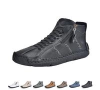 Scarpe Ortopediche Comode In Pelle Fatto A Mano For Uomini, Scarpe Casual | Stivaletti Da Uomo In Pelle Fatti A Mano Sneakers Alte Retrò Con Punta Tonda Cucite A Mano