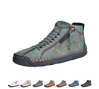 Scarpe Ortopediche Comode In Pelle Fatto A Mano For Uomini, Scarpe Casual | Stivaletti Da Uomo In Pelle Fatti A Mano Sneakers Alte Retrò Con Punta Tonda Cucite A Mano