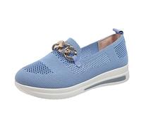 Scarpe ortopediche da donna, antiscivolo, in memory foam, traspiranti, con supporto per arco plantare, leggere, comode, con zeppa piatta, scarpe da lavoro, blu cielo, 38.5 EU