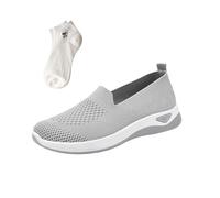 Scarpe Ortopediche da Donna Comode per Camminare,in Tessuto Traspirante,Antiscivolo,con Supporto Plantare,Slip-On,Leggere (Grigio, Adulto, Donna, 43, Numero, Sistema Taglie Calzature EU, Media)