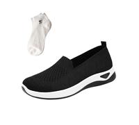 Scarpe Ortopediche da Donna Comode per Camminare,in Tessuto Traspirante,Antiscivolo,con Supporto Plantare,Slip-On,Leggere (Nero, Adulto, Donna, 42, Numero, Sistema Taglie Calzature EU, Media)