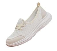 Scarpe ortopediche da donna con suola morbida in rete, comode, leggere, traspiranti, basse, casual, antiscivolo, con supporto per arco plantare, Beige, 0 UK Wide