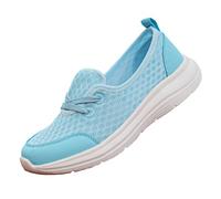 Scarpe ortopediche da donna con suola morbida in rete, comode, leggere, traspiranti, basse, casual, antiscivolo, con supporto per arco plantare, Blu, 0 UK Wide