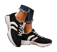 Scarpe ortopediche da donna, con zeppa, stile retrò, con supporto per l'arco plantare, comode e traspiranti, Nero , 41.5 EU