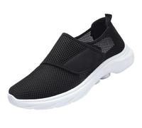 Scarpe ortopediche da donna estive larghe H scarpe da passeggio, scarpe sanitarie leggere, traspiranti, scarpe estive comode da ginnastica per attività all'aria aperta, Nero , 38 EU