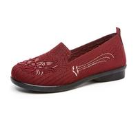 Scarpe ortopediche da donna, estive, leggere, da donna, comode, in maglia, traspirante, ballerine da corsa, camminata, senza lacci, piatto, sneakers e scarpe sportive alla moda, comode, 01 Rosso, 40