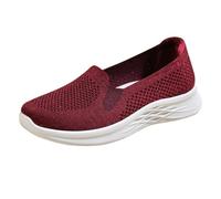 Scarpe ortopediche da donna larghe H scarpe estive ultra comode sneakers estive diabetiche leggere scarpe da passeggio traspiranti maglia memory donna sneakers outdoor fitness, Colore: rosso, 37 EU