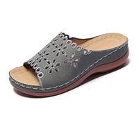 Scarpe ortopediche da donna, sandali estivi con zeppa, punta aperta, sandali con zeppa, scarpe estive da spiaggia, sandali con plateau, sandali vintage, per il tempo libero
