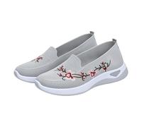 Scarpe ortopediche da donna, scarpe da ginnastica ricamate, larghe H, traspiranti, comode, scarpe da ginnastica, comode, per la salute, per il trekking, grigio., 38 EU
