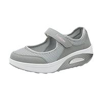 Scarpe Ortopediche da Donna Senza Lacci con Maglia Traspirante Escursionismo Scarpa Fitness Piattaforma Confortevoli Moderna Scarpe Da Running Basket Sneakers Donna Outdoor Jogging, grigio, 36 EU