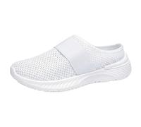 Scarpe ortopediche da donna, slip on pantofole, estive, cuscino d'aria, sandali in rete, traspiranti, per il tempo libero, leggere, con suola morbida, bianco, 39 EU