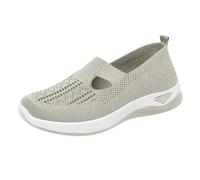 Scarpe ortopediche da donna, traforate, estive, leggere e traspiranti, da basket, slip on sneakers in rete, comode da indossare per running palestra, jogging, Basquette fitness, lavoro, beige, 38 EU