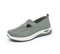 Scarpe ortopediche da donna, traforate, estive, leggere e traspiranti, da basket, slip on sneakers in rete, comode da indossare per running palestra, jogging, Basquette fitness, lavoro, verde, 39 EU