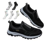 Scarpe ortopediche da uomo, con supporto per arco plantare, leggere, per attività all'aperto, escursionismo, lavoro, Nero , 39 2/3 EU