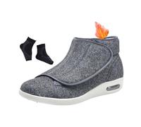 Scarpe Ortopediche da Uomo Diabetici, Scarpe Invernali da Uomo Regolabili Calde in Pile Larghe E Morbide per Diabetici E Edema, Casa Traspirante Accogliente Artrite Edema, Artrite(Gray,49 EU)