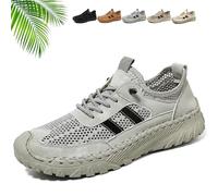 Scarpe ortopediche da uomo, in pelle, traspiranti, per camminare, casual, per attività all'aria aperta, grigio., 38 EU