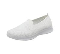 Scarpe Ortopediche Donna Estive Barefoot Pianta Larga Sneakers Donna con Zeppa Eleganti Antiscivolo Sneaker Casual Ginnastica Leggere Scarpe Slip On Traspiranti Comode Senza Lacci (37, Bianco)