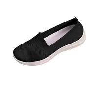 Scarpe Ortopediche Donna Estive da Ginnastica Pianta Larga Sneakers Donna Eleganti Leggere Sneakers Casual Traspiranti Scarpe da Passeggio Slip On Antiscivolo Comode Senza Lacci Barefoot (36, Nero)