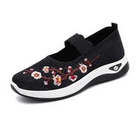 Scarpe Ortopediche Donna Estive Pianta Larga Sneakers Barefoot Traspiranti Slip On Sneakers Eleganti Senza Lacci Comode Leggere Scarpe Ginnastica Casual Sportive Antiscivolo con Zeppa (39, Nero)