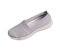 Scarpe Ortopediche Donna Estive Sneaker Donna Pianta Larga Casual Sneakers Comode Senza Lacci Traspiranti Scarpe da Camminata Eleganti Leggere Slip On Barefoot Antiscivolo da Ginnastica (42, Grey)