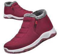 Scarpe Ortopediche Donna Lana Caldo Inverno Scarpe Comode Anziani Scarpe Ortopediche Donna Pantofole Leggere con Strappo Scarpe diabetiche Scarpe da Passeggio,Rosso,38/240mm