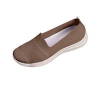 Scarpe Ortopediche Donna Senza Lacci Comode Sneakers Donna Pianta Larga Casual da Ginnastica Sneakers Eleganti Estive Slip On Passeggio Barefoot Scarpe Traspiranti Leggere Antiscivolo (42, Marrone)